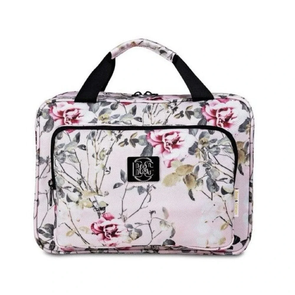 Bang & Carsen Hanging‎ Travel Toiletry Bag Women Large Spring Roses Pink Floral